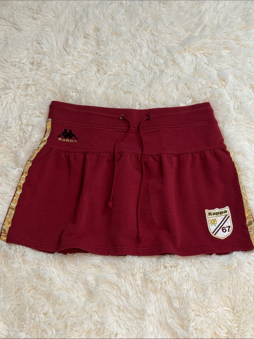 Kappa Sports Maroon & Gold Athletic Skirt / Skort with Drawstring XL